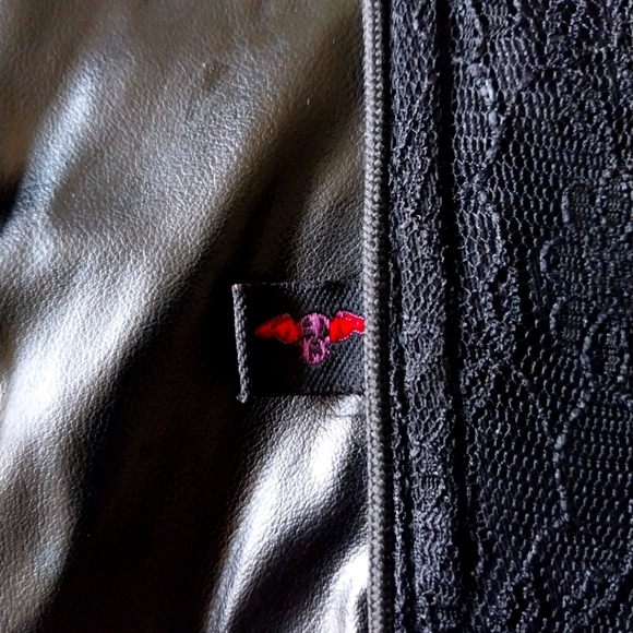 Vintage Tripp nyc Y2K velvet, lace & pleather corset bodice top - Picture 8 of 9